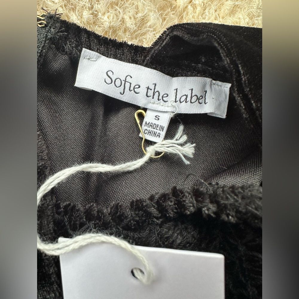 Black and Cream Mini Dress with Textured Skirt - Picture 12 of 13
